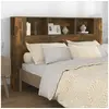 Image de Armoire de tête de lit chêne fumé 160x18,5x104,5 cm