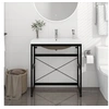 Image de Cadre de lavabo de salle de bain vasque à encastrer Noir Fer