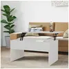 Image de Table basse Blanc 80x50,5x41,5 cm Bois d ingénierie