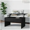 Image de Table basse noir 80x50,5x41,5 cm bois d ingénierie