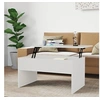 Image de Table Basse Table d'Appoint Bout de Canapé Meuble de Salon Table de Salon Intérieur Blanc Brillant 80x50,5x41,5 cm Bois d'Ingénierie