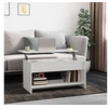 Image de Table Basse Table d'Appoint Bout de Canapé Meuble de Salle de Séjour Table de Salon Intérieur Blanc Brillant 102x50x52,5 cm Bois d'Ingénierie