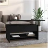 Image de Table basse Noir 80x50x40 cm Bois d ingénierie