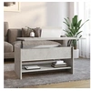 Image de Salontafel 80x50x40 cm bewerkt hout betongrijs809660