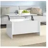 Image de Table Basse Table d'Appoint Bout de Canapé Meuble de Salon Table de Salon Intérieur Blanc Brillant 80x55,5x41,5 cm Bois d'Ingénierie