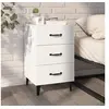 Image de Table de Chevet Armoire de Lit Table de Nuit Armoire de Chevet Meuble de Chambre à Coucher Maison Bois d'Ingénierie 40x40x66 cm Blanc 812087