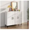 Image de Dressoir 90x34x80 cm bewerkt hout wit812501