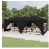 Image de Tente de réception pliable avec parois Noir 3x6 m