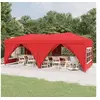 Image de Tente de réception pliable avec parois Rouge 3x6 m