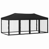 Image de Tente de réception pliable avec parois Noir 3x6 m