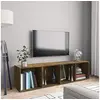 Image de Bibliothèque Meuble TV Chêne fumé 143x30x36cm Bois d ingénierie