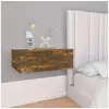 Image de Table de chevet flottante Chêne fumé 40x30x15 cm