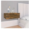 Image de Tables de chevet flottantes 2 pcs Chêne fumé 40x30x15 cm