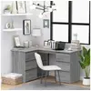 Image de Bureau d'angle Sonoma gris 145x100x76 cm Bois d'ingénierie
