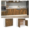 Image de Onderkast met lade Lyon 80x46x81,5cm bewerkt hout gerookt eiken815579