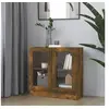 Image de Armoire à vitrine Chêne fumé 82,5x30,5x80 cm Bois d ingénierie