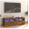 Image de Meuble TV avec lumières LED chêne fumé 120x35x40 cm