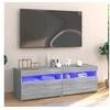 Image de Meuble TV avec lumières LED sonoma gris 120x35x40 cm