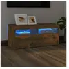 Image de Meuble TV avec lumières LED Chêne fumé 90x35x40 cm815675