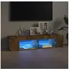 Image de Meuble TV avec lumières LED chêne fumé 135x39x30 cm815693