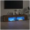 Image de Meuble TV avec lumières LED chêne marron 135x39x30 cm815695