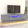 Image de Meuble TV avec lumières LED Sonoma gris 160x35x40 cm