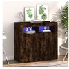 Image de Buffet avec lumières LED chêne fumé 80x35x75 cm