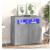 Image de Buffet avec lumières LED sonoma gris 80x35x75 cm