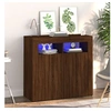 Image de Buffet avec lumières LED chêne marron 80x35x75 cm