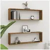 Image de Wandschappen kubus 2 st 100x15x30 cm bewerkt hout gerookt eiken815906