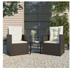 Image de Salon de jardin resine tressee noir 3 pieces 57 x 53 x 75 2 personnes