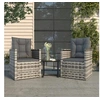 Image de Salon de jardin avec coussins 3 pcs résine tressée gris 319193