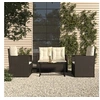 Image de Resine tressee Ensembles canapes. fauteuils et tables de jardin noir 4 personnes 56 x 105 x 75 4 pieces