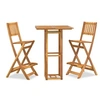 Image de Salon de jardin bois massif bois 3 pieces 75.0 x 75 x 110