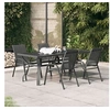 Image de 5-delige Tuinset grijs en zwart3095982