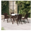 Image de Ensemble de salle à manger de jardin 5 pcs Marron et noir 3095983