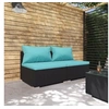 Image de Salon de jardin modulable resine tressee bleu 2 pieces 70 x 70 x 60.5 2 personnes