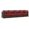 Image de Salon de jardin modulable resine tressee rouge 4 pieces 4 personnes