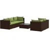 Image de Salon de jardin modulable resine tressee vert 6 pieces 5 personnes