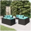 Image de Salon de jardin resine tressee bleu 8 pieces 8 personnes
