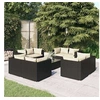 Image de Salon de jardin modulable resine tressee noir 9 pieces x 70 x 60.5 8 personnes