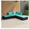 Image de Salon de jardin modulable resine tressee bleu 5 pieces x 63 5 personnes