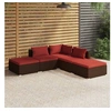 Image de Salon de jardin modulable rouge resine tressee 5 pieces 5 personnes