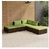 Image de Salon de jardin modulable resine tressee vert 5 pieces 5 personnes