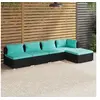 Image de Salon de jardin modulable resine tressee bleu 5 pieces 5 personnes