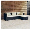 Image de Noir salon de jardin modulable 4 pieces 4 personnes resine tressee
