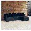 Image de Salon de jardin modulable resine tressee noir 4 pieces x 63 4 personnes
