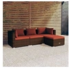 Image de Salon de jardin modulable resine tressee rouge 4 pieces x 63 4 personnes