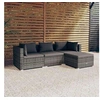 Image de 4 personnes 4 pieces gris salon de jardin modulable resine tressee