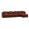 Image de Salon de jardin modulable resine tressee rouge 5 pieces x 63 5 personnes